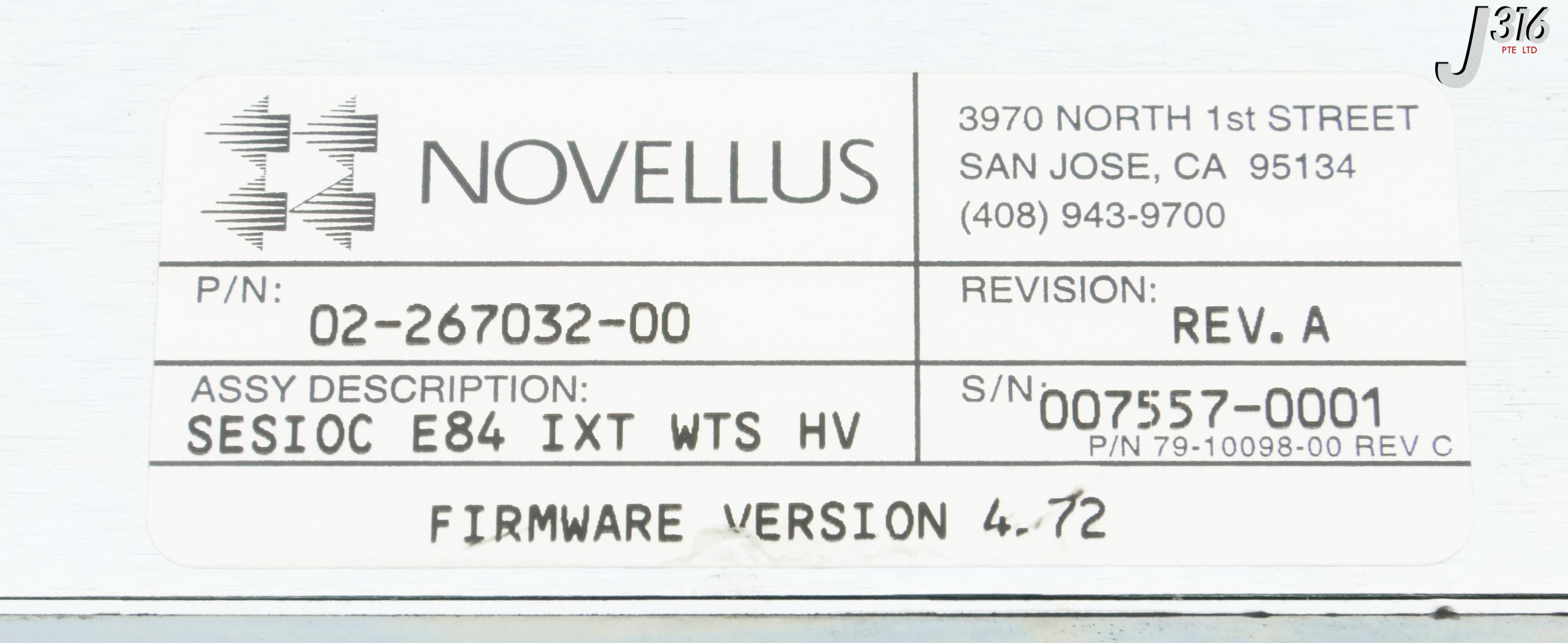 32519 NOVELLUS SESIOC E84 IXT WTS HV, SIOC 2 MODULE 02-267032-00